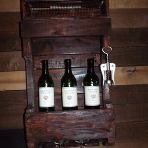 Handmade Rustic Wine Rack